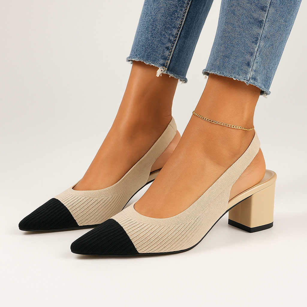 Scarpe Donna Punta Tacco Quadrato Stabile Elegante - Vesarelli