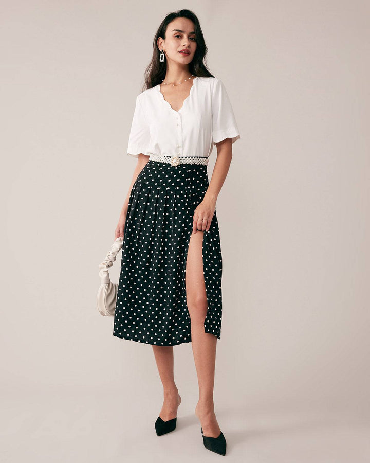 T-shirt Donna Bottoni in Perla Vestibilità Raffinata