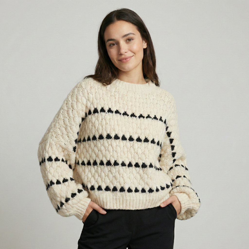 Maglione Unisex in Maglia Testurizzata Design Geometrico - Vesarelli