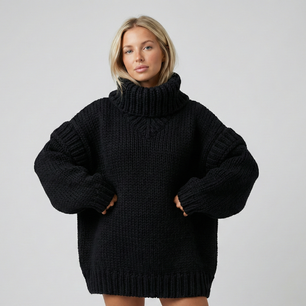 Maglione Donna Collo Alto Morbido Vestibilità Ampia - Vesarelli