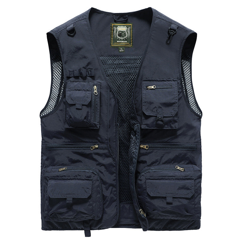 Gilet Uomo Estivo Multitasche Leggero Traspirante Senza Maniche