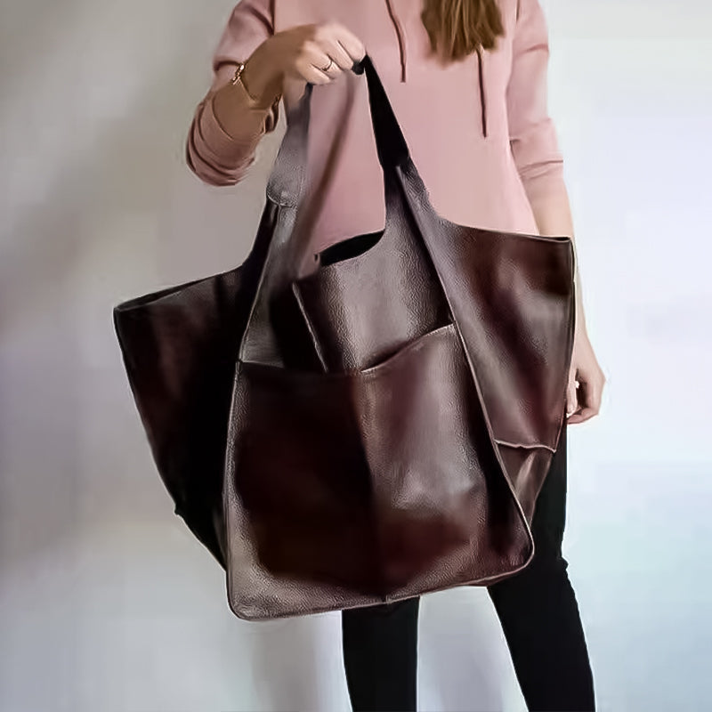 Borsa Donna in Pelle Vintage Oversize Spaziosa - Vesarelli