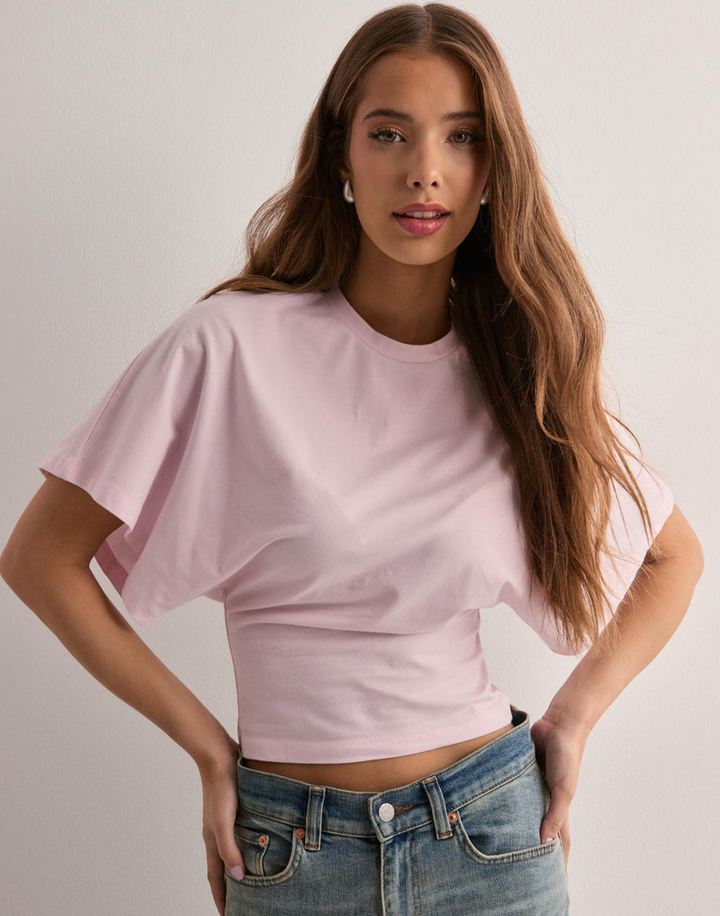 Maglietta Donna Cotone Maniche Corte Scollo Rotondo Ampio