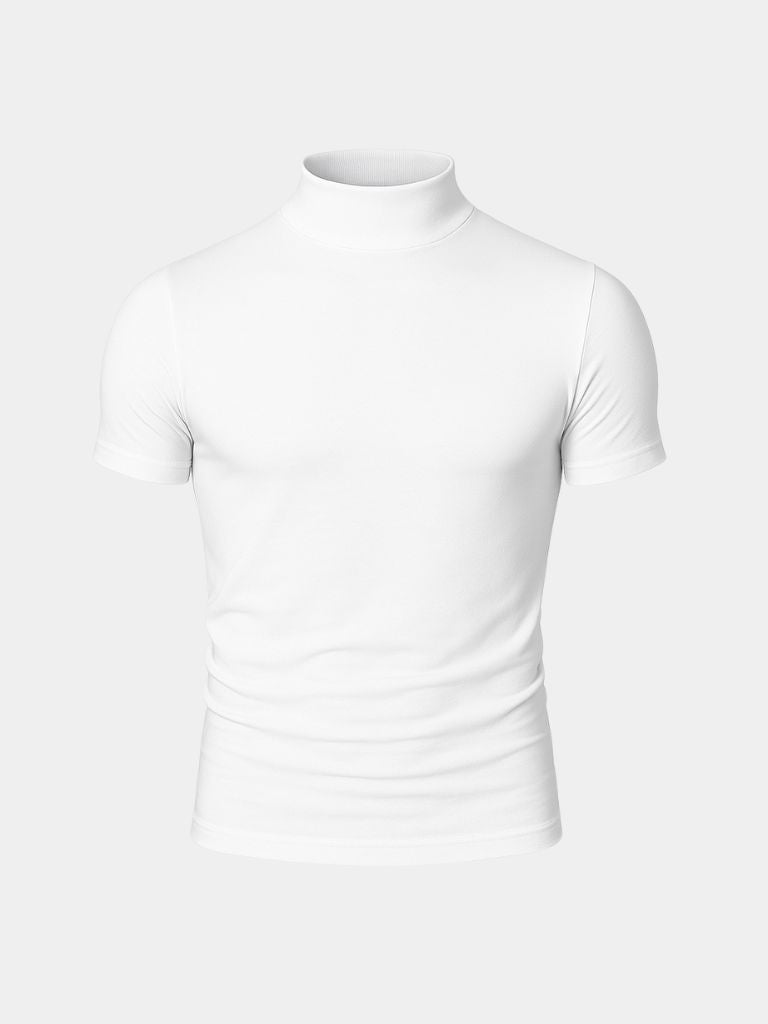 Maglietta Uomo Casual Collo Alto Slim Fit
