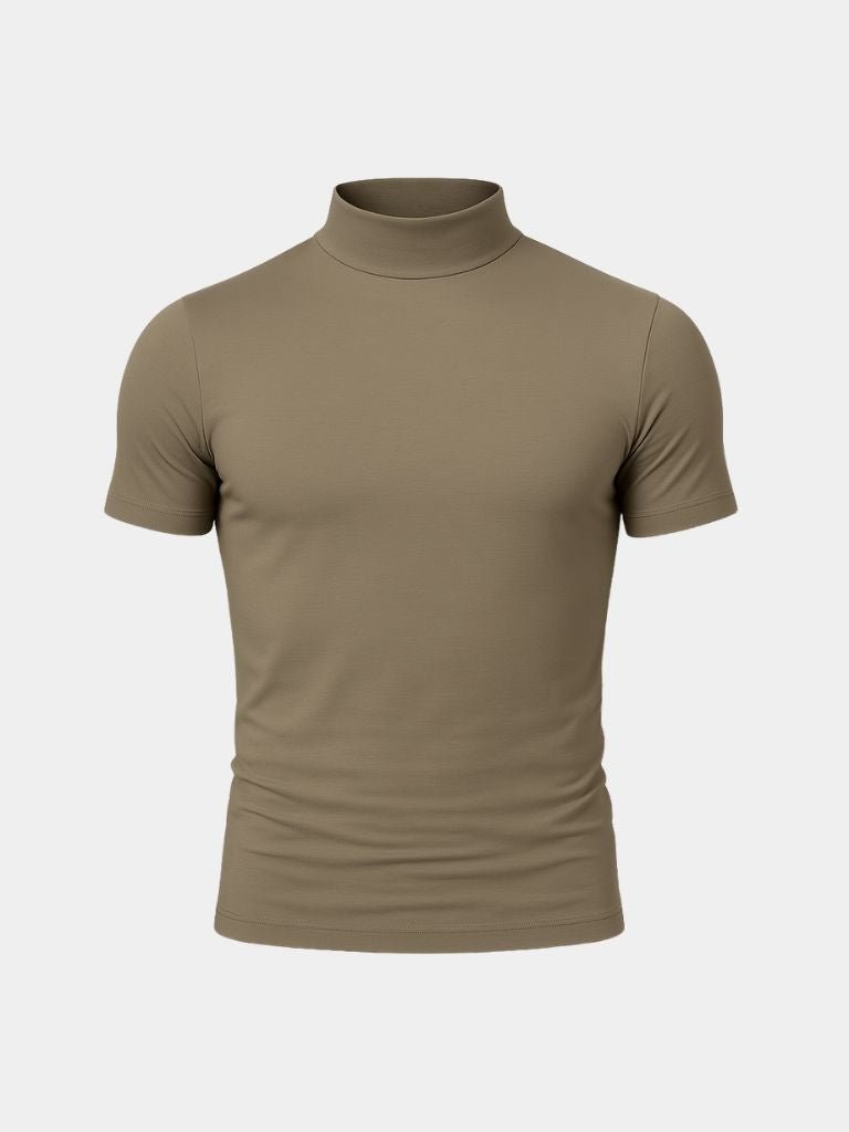 Maglietta Uomo Casual Collo Alto Slim Fit