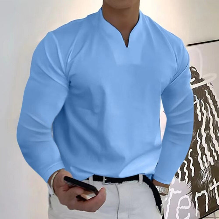 Camicia Uomo Senza Bottoni Tessuto Traspirante Morbido
