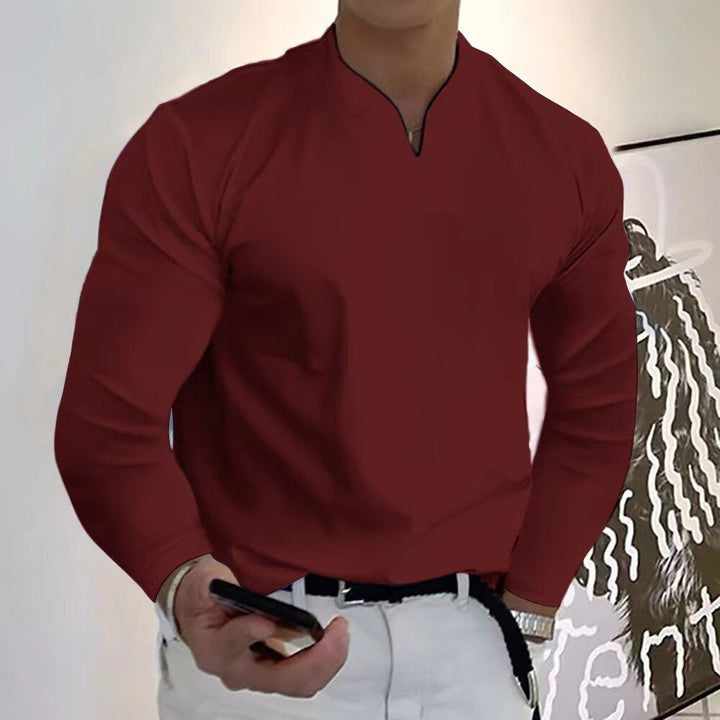Camicia Uomo Senza Bottoni Tessuto Traspirante Morbido