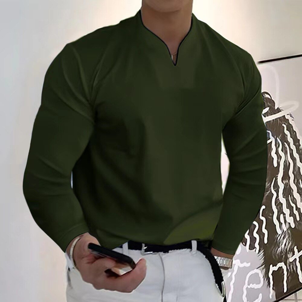 Camicia Uomo Senza Bottoni Tessuto Traspirante Morbido