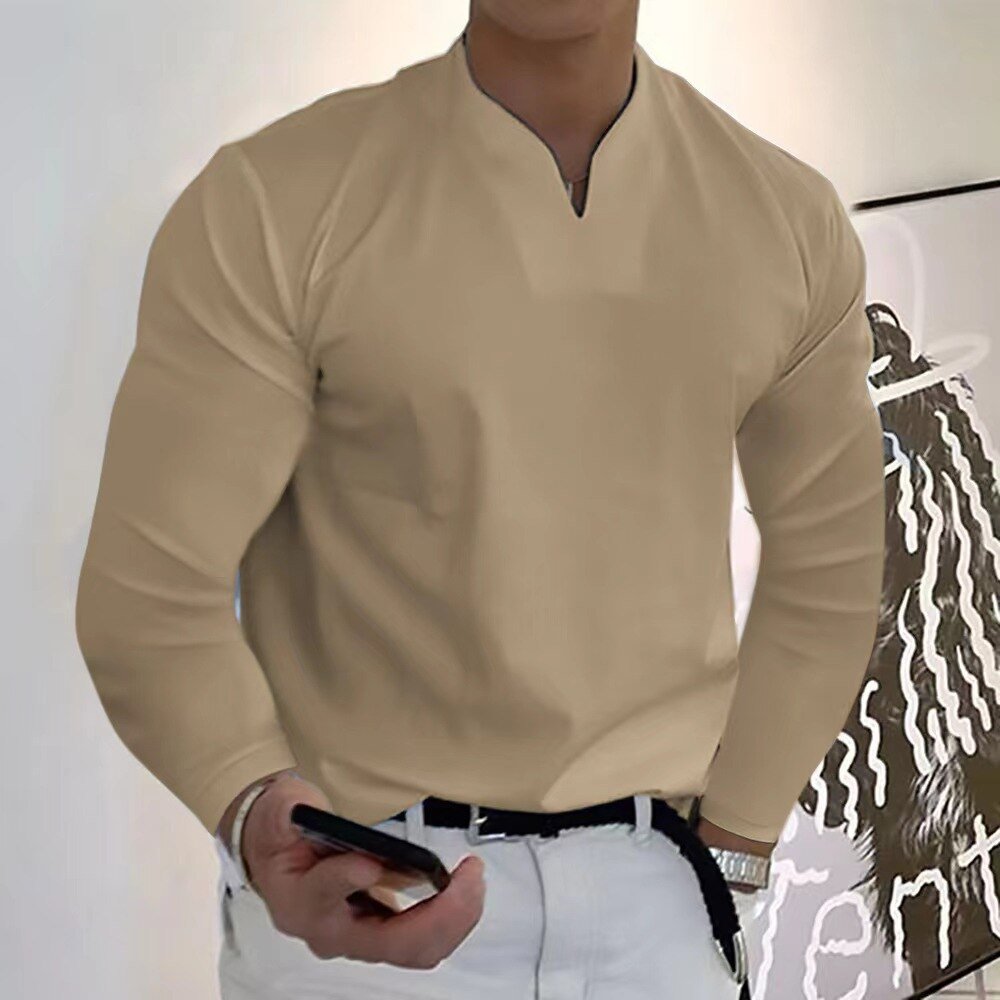 Camicia Uomo Senza Bottoni Tessuto Traspirante Morbido