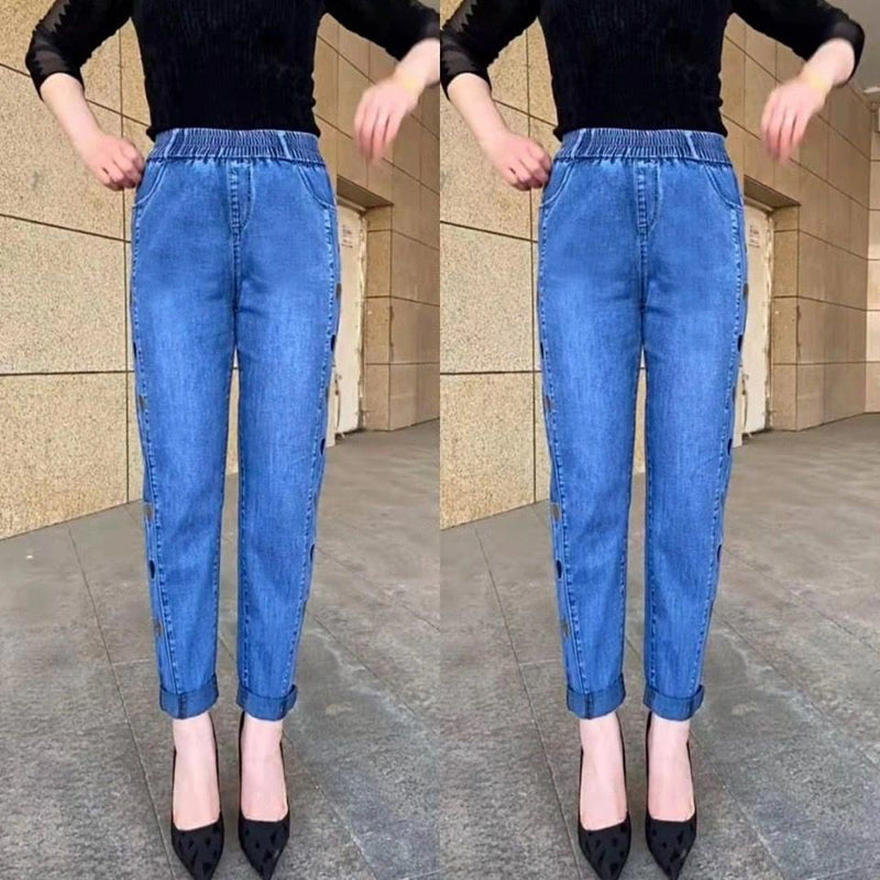 Pantaloni Jogger Donna Elastici con Dettagli Laterali Vestibilità