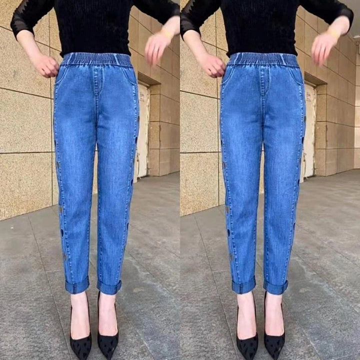 Pantaloni Jogger Donna Elastici con Dettagli Laterali Vestibilità
