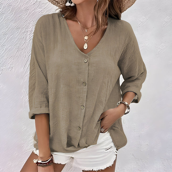 T-shirt Donna Scollo a V Vestibilità Raffinata