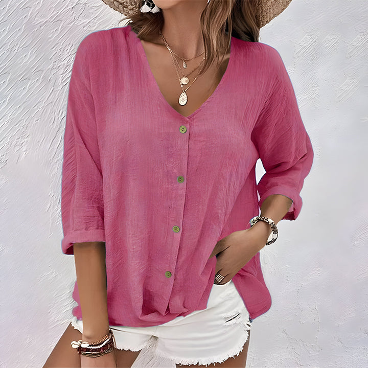 T-shirt Donna Scollo a V Vestibilità Raffinata