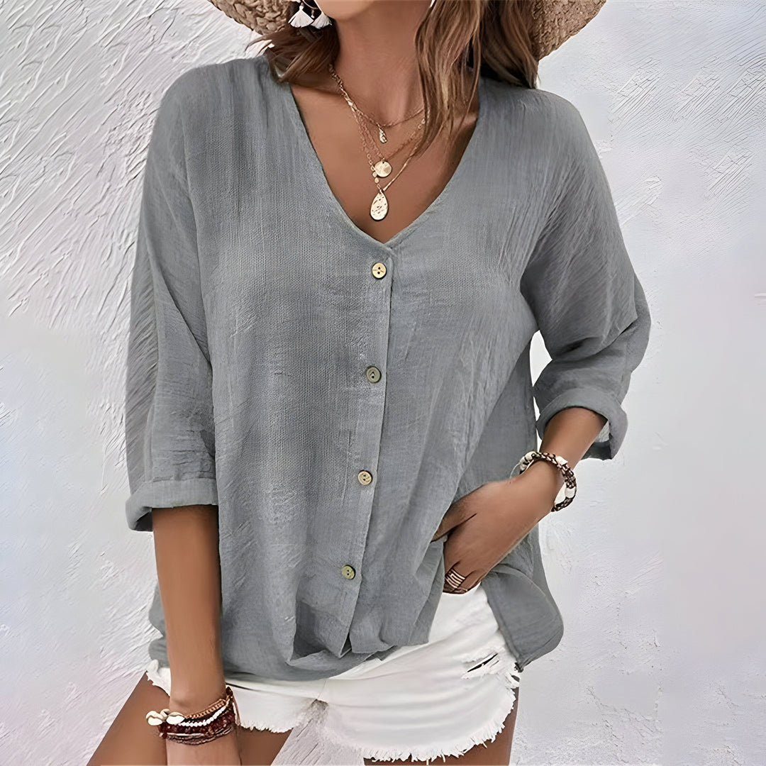 T-shirt Donna Scollo a V Vestibilità Raffinata