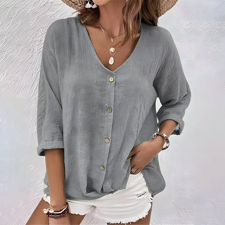 T-shirt Donna Scollo a V Vestibilità Raffinata