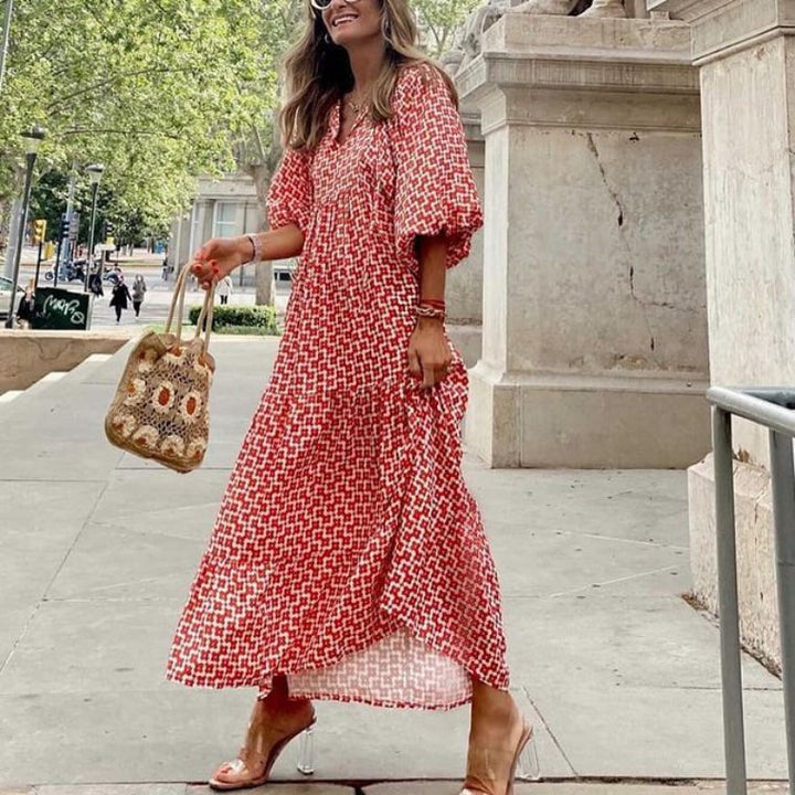 Abito Maxi Donna Floreale Stile Boho