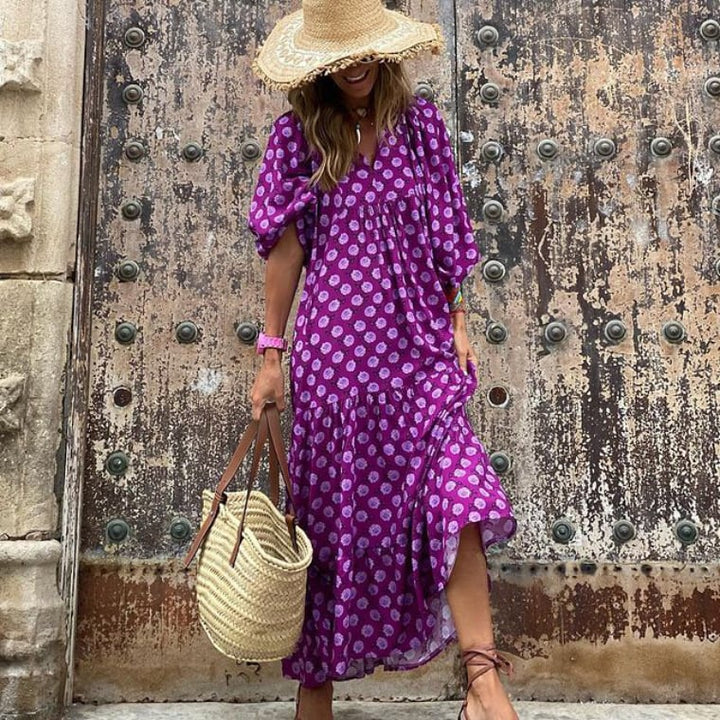 Abito Maxi Donna Floreale Stile Boho