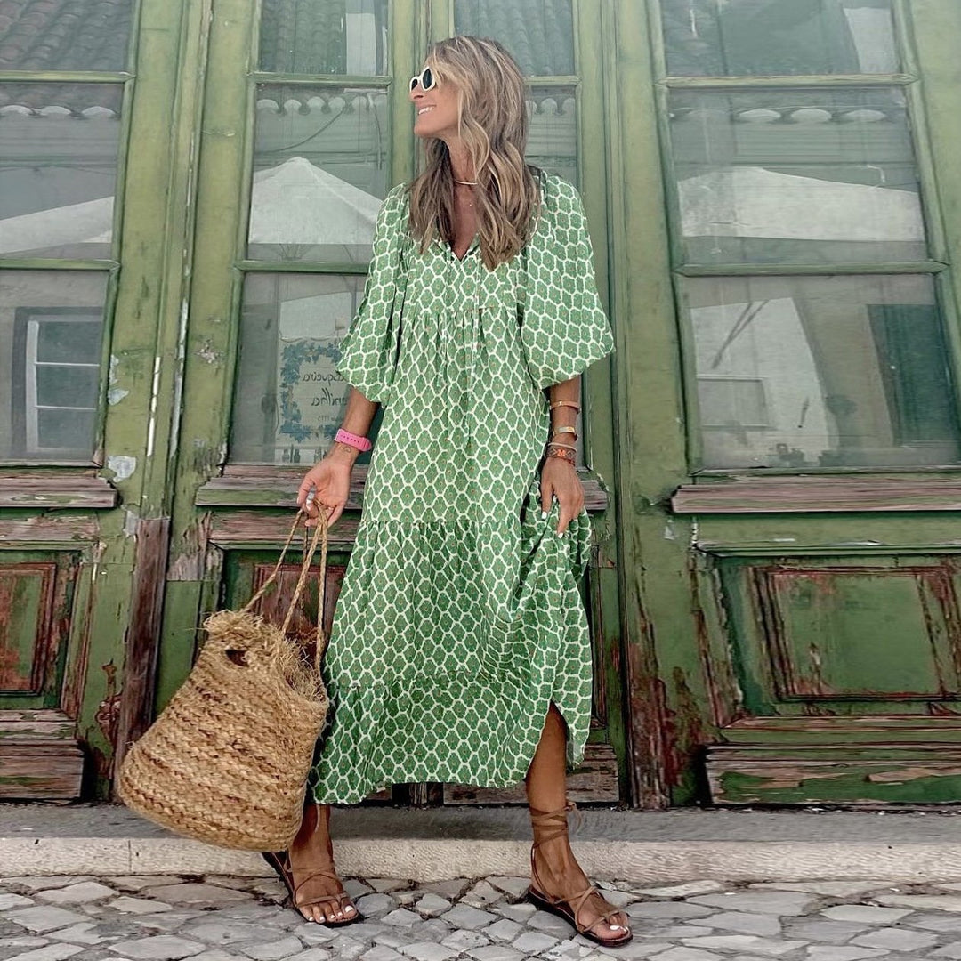 Abito Maxi Donna Floreale Stile Boho
