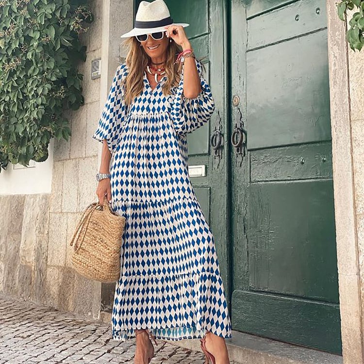 Abito Maxi Donna Floreale Stile Boho
