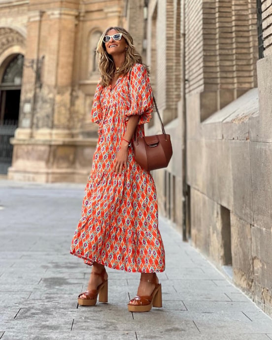 Abito Maxi Donna Floreale Stile Boho