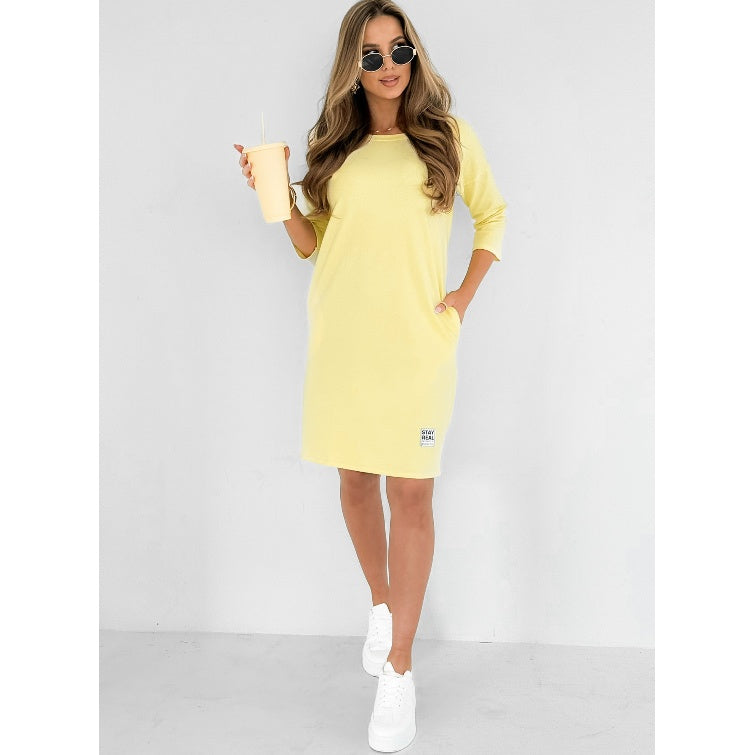 Abito Estivo Donna con Tasche e Maniche Comodo Pratico