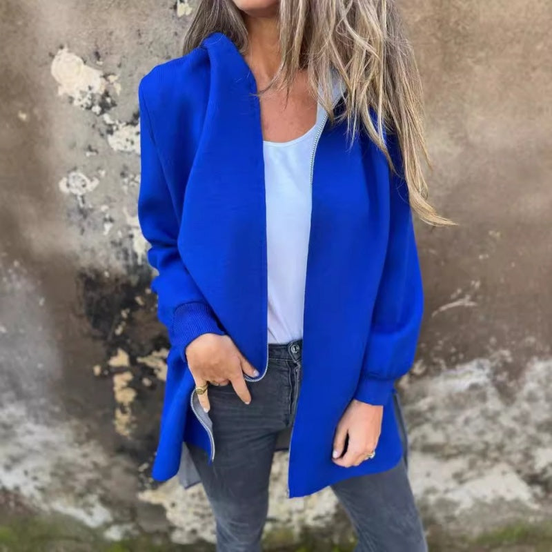 Giacca Donna in Pile Oversize con Cerniera Stile Casual