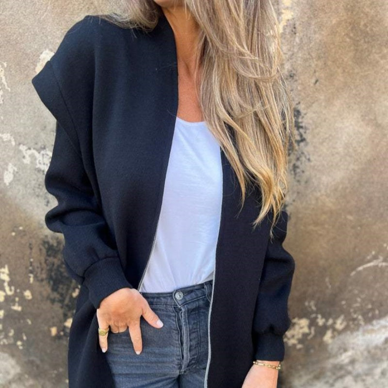 Giacca Donna in Pile Oversize con Cerniera Stile Casual