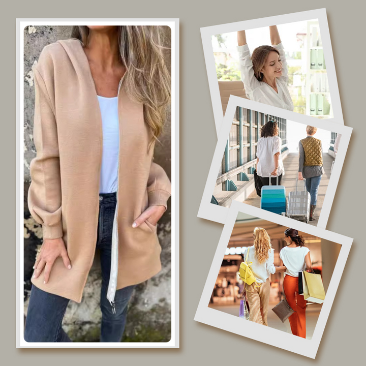 Giacca Donna in Pile Oversize con Cerniera Stile Casual
