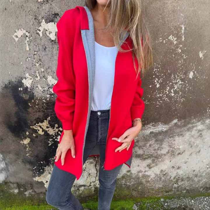 Giacca Donna in Pile Oversize con Cerniera Stile Casual