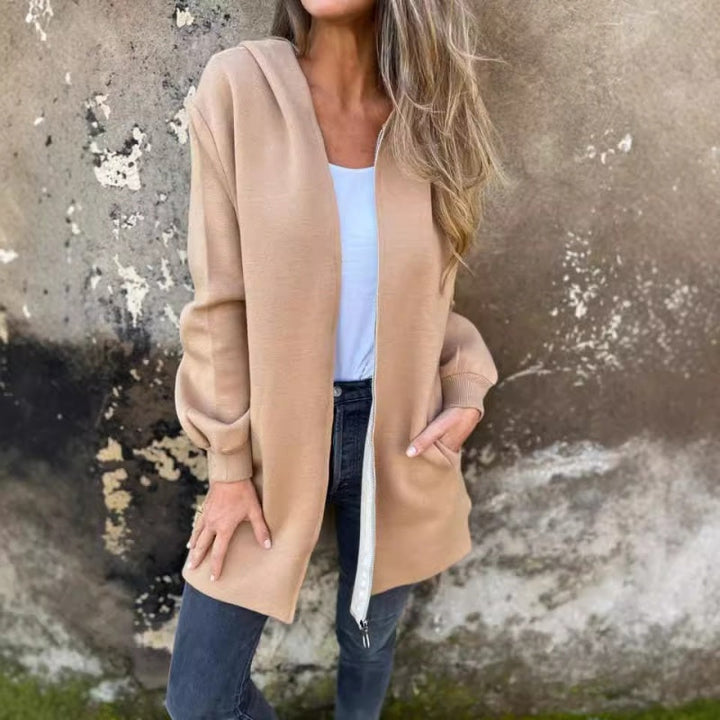 Giacca Donna in Pile Oversize con Cerniera Stile Casual