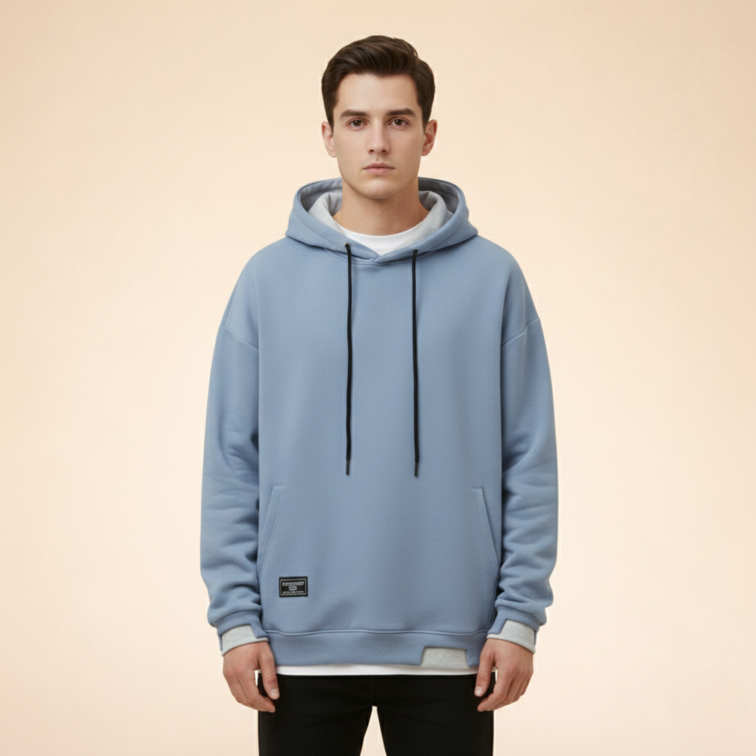 Felpa Uomo Classica Cotone con Cappuccio Vestibilità Comoda