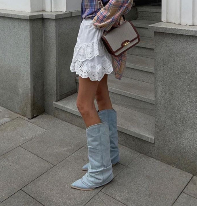 Stivali Donna in Denim Comodi Stile Elegante - Vesarelli