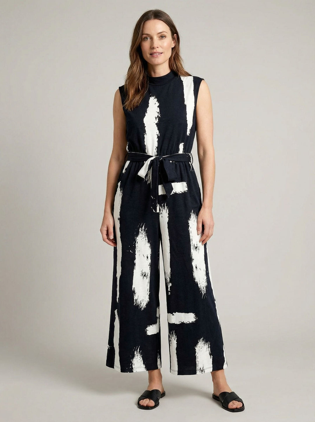 Tuta Donna Smanicata Gamba Larga Stile Estivo Chic