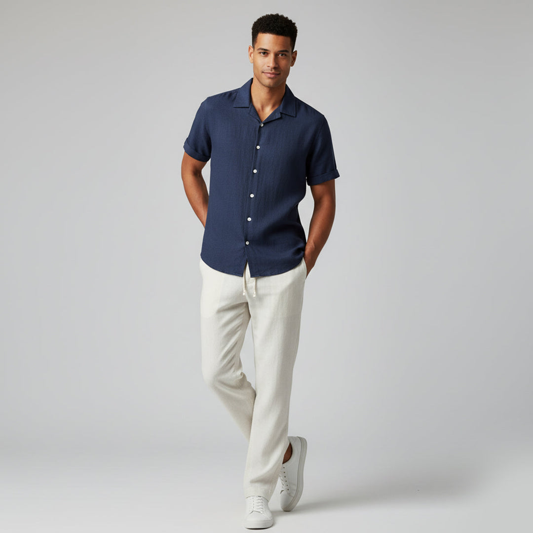 Set Estivo Uomo Pantaloni in Lino Stile Classico