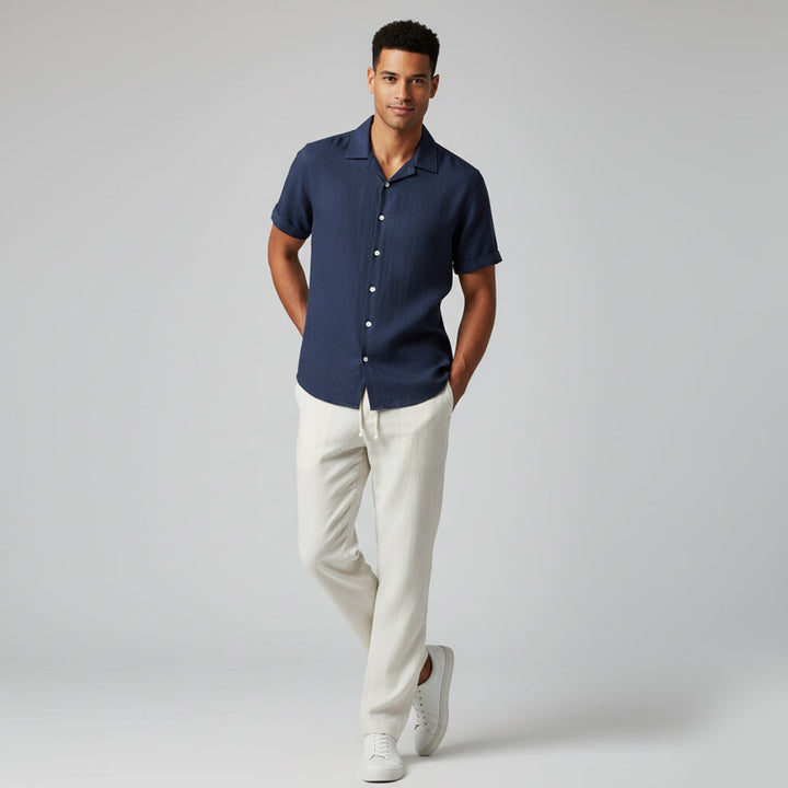 Set Estivo Uomo Pantaloni in Lino Stile Classico