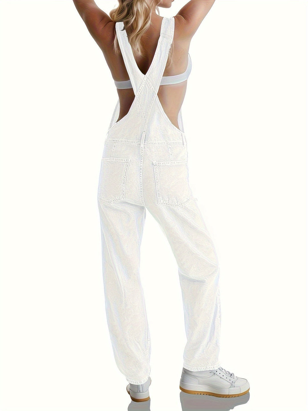 Tuta Salopette Donna in Denim Casual Vestibilità Comoda
