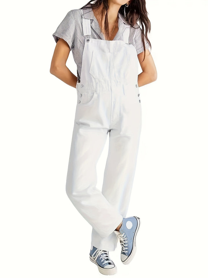 Tuta Salopette Donna in Denim Casual Vestibilità Comoda