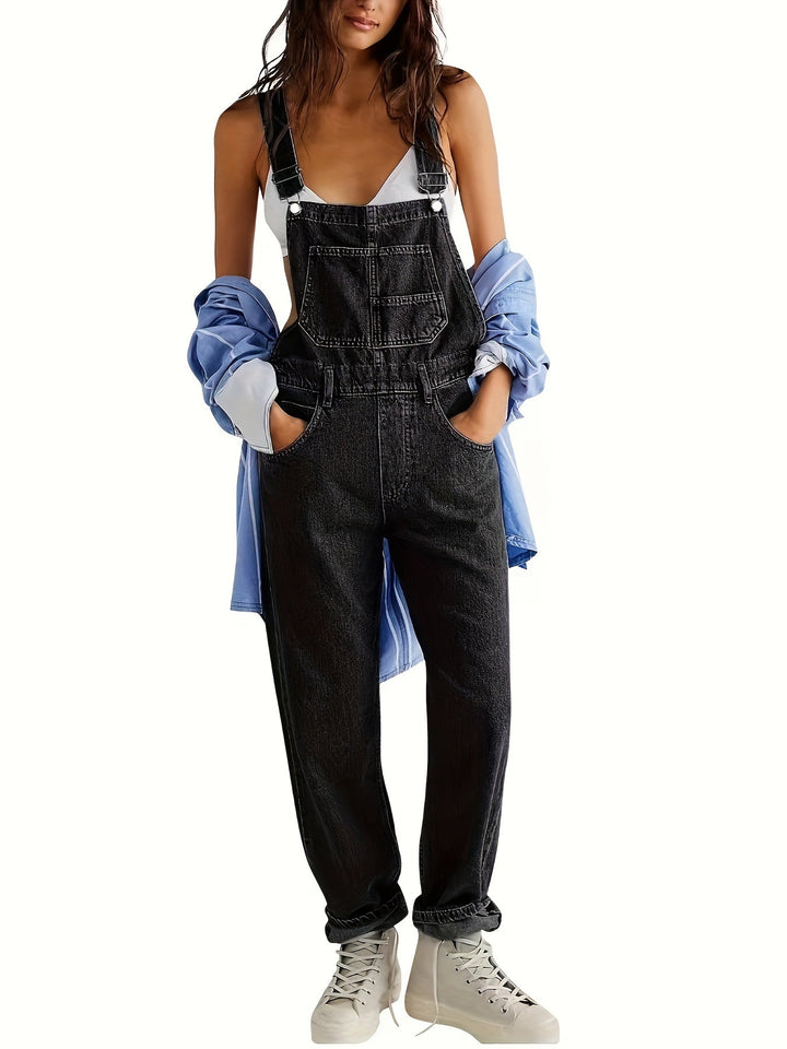 Tuta Salopette Donna in Denim Casual Vestibilità Comoda