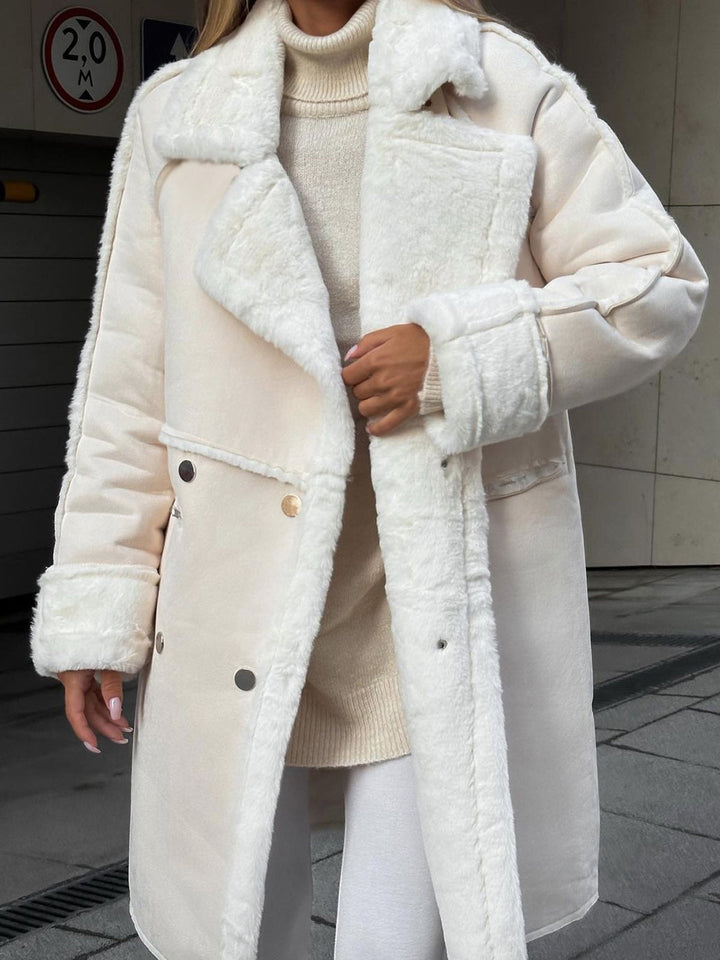 Cappotto Lungo Donna in Pelliccia Sintetica Oversize Invernale