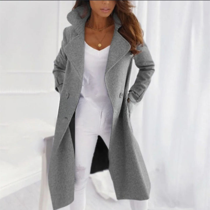 Cappotto Lungo Donna in Tessuto con Colletto Rovescio - Vesarelli