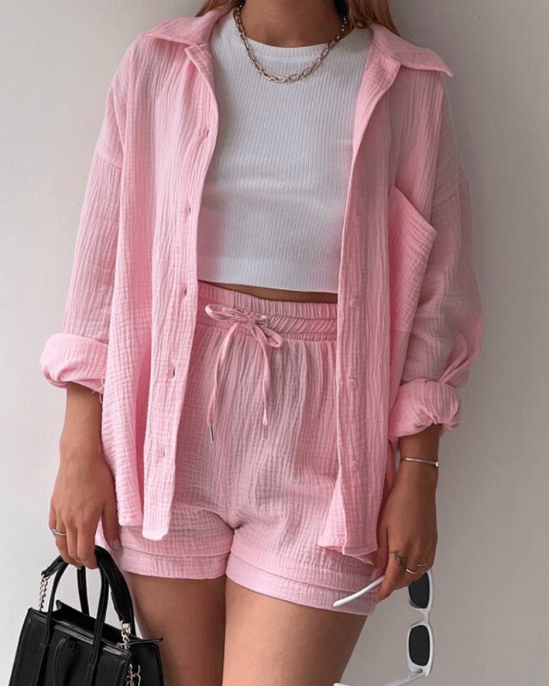 Set Due Pezzi Donna Leggero Estivo Stile Raffinato