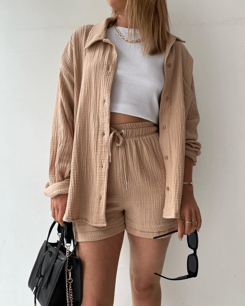 Set Due Pezzi Donna Leggero Estivo Stile Raffinato - Vesarelli