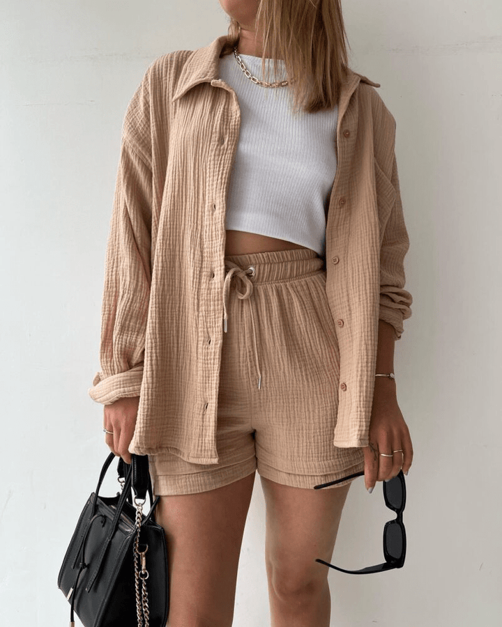 Set Due Pezzi Donna Leggero Estivo Stile Raffinato - Vesarelli