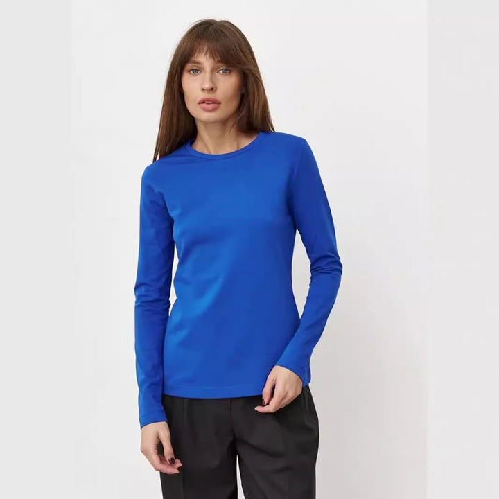 T-shirt Donna Maniche Lunghe Cotone Casual Slim Fit - Vesarelli