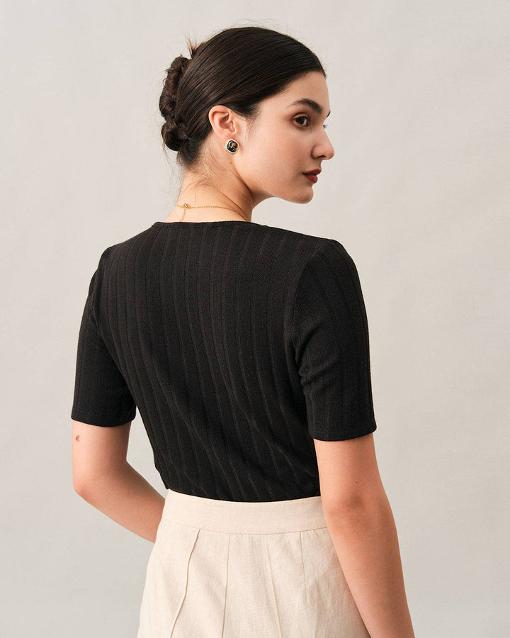 T-shirt Donna Scollo a V Stile Raffinato