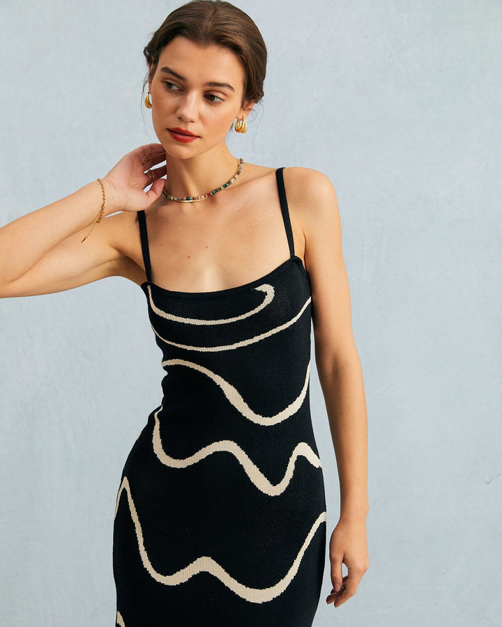 Abito Midi Donna in Maglia Orlo a Sirena
