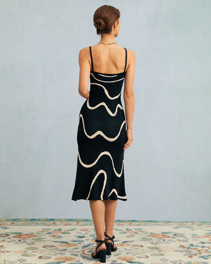 Abito Midi Donna in Maglia Orlo a Sirena
