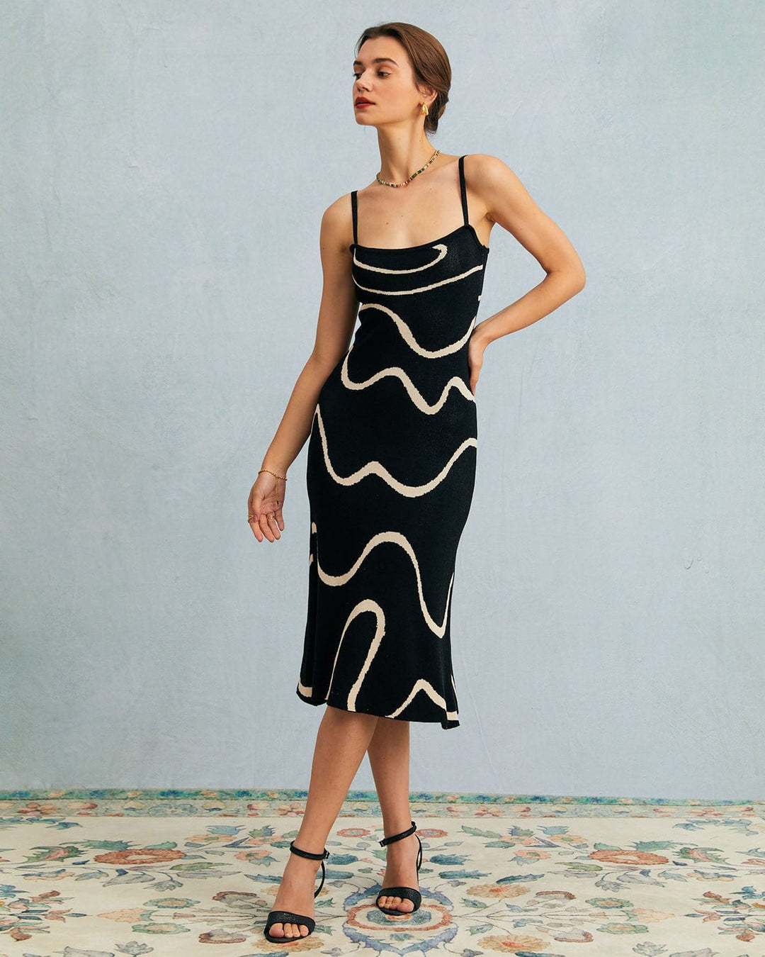 Abito Midi Donna in Maglia Orlo a Sirena