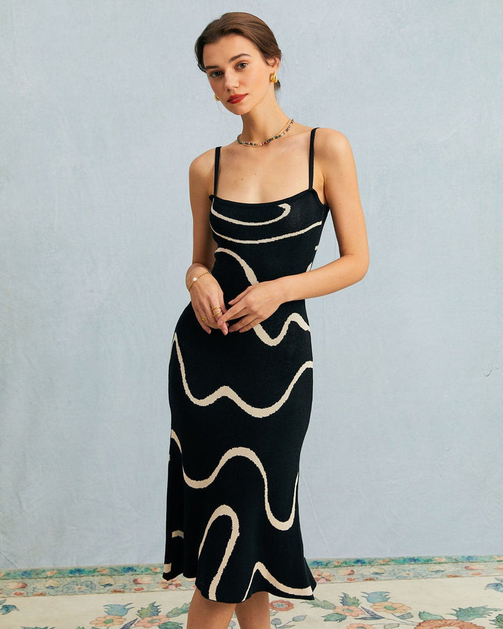 Abito Midi Donna in Maglia Orlo a Sirena