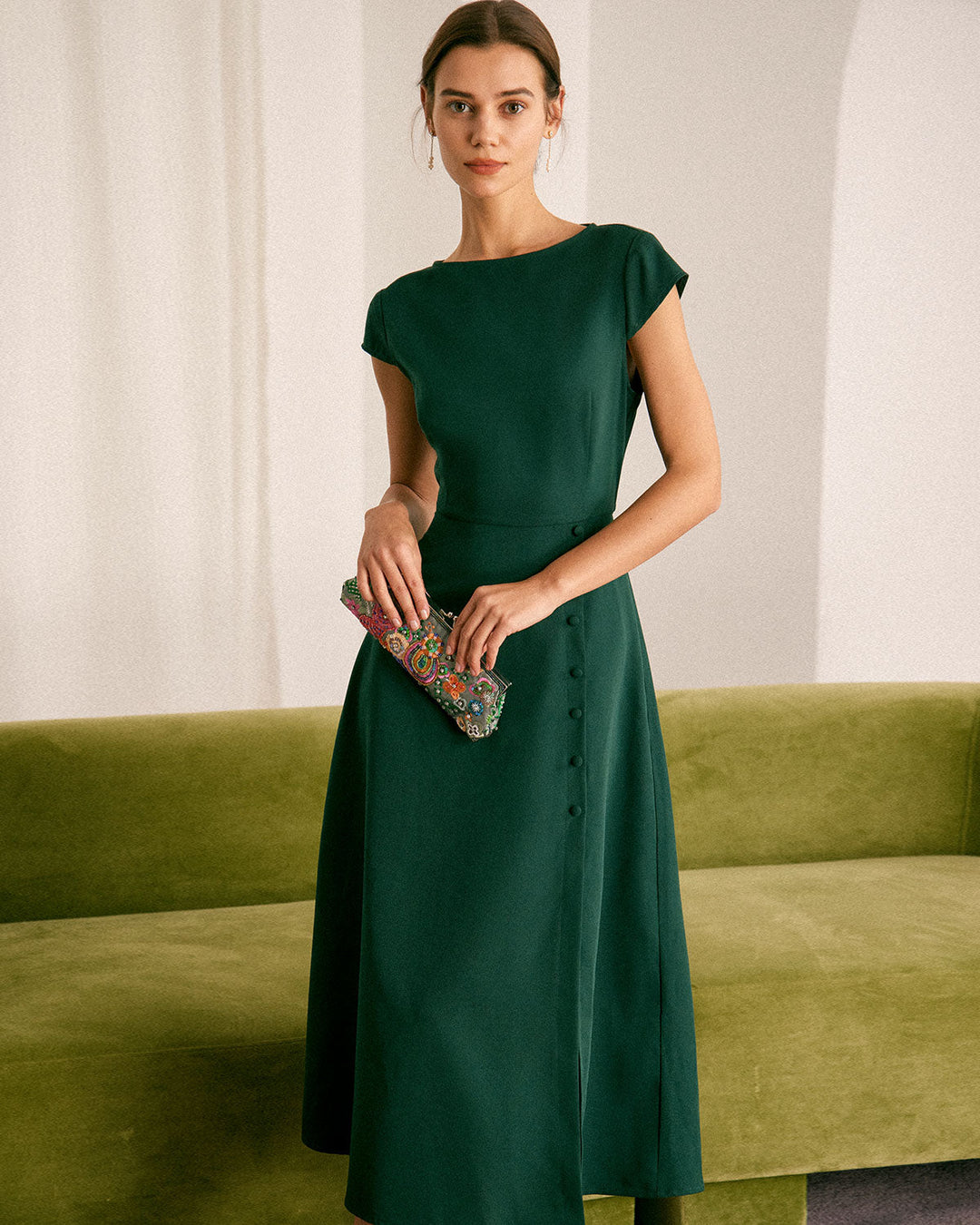 Abito Midi Donna Stile Elegante